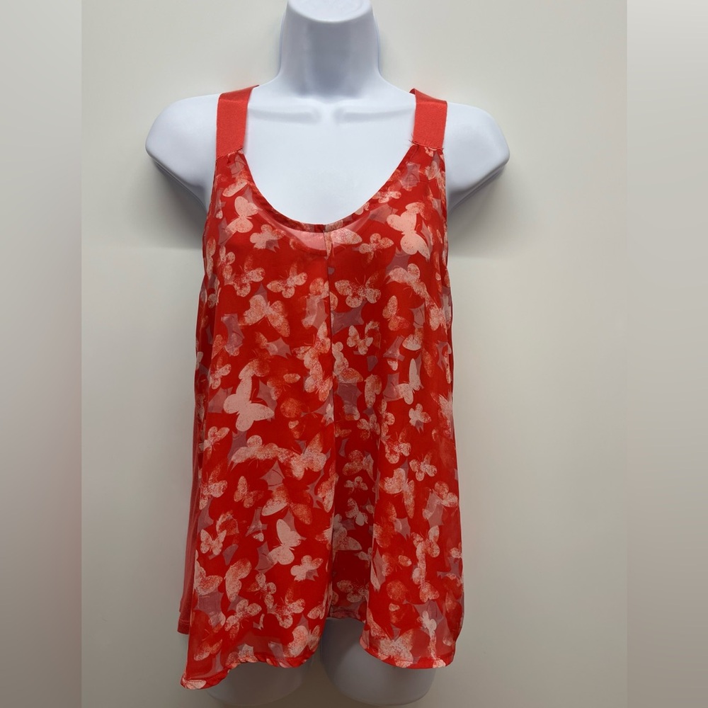 LC Lauren Conrad Red Sleeveless Top